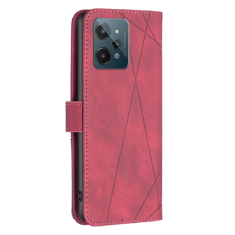 For OPPO Realme C31 BF05 Magnetic Buckle Rhombus Texture Leather Phone Case