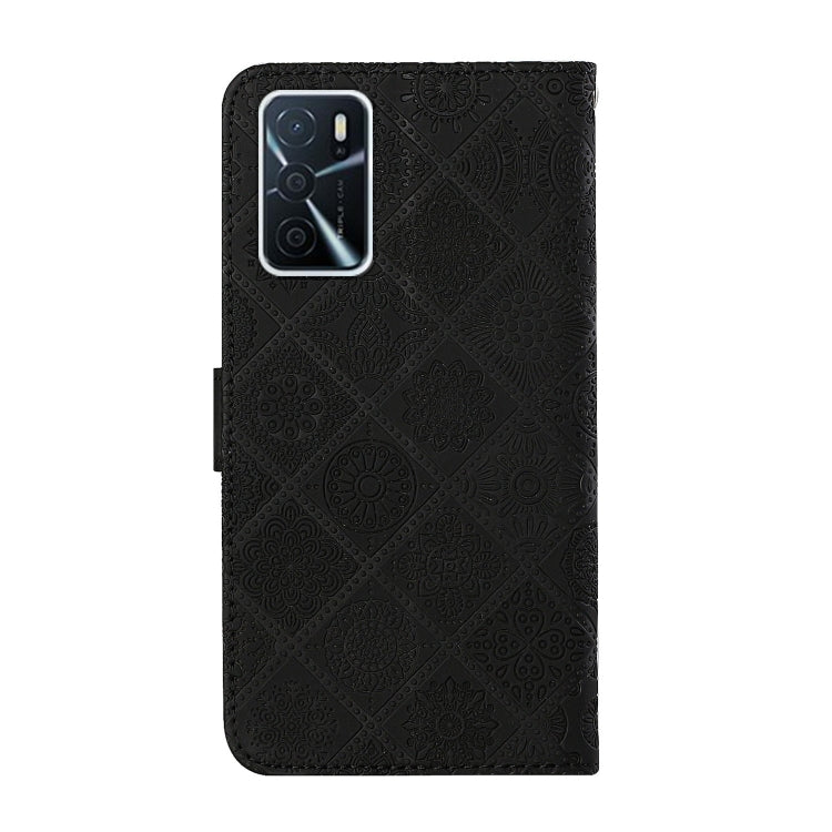 For OPPO A16 Ethnic Style Embossed Pattern Leather Phone Case