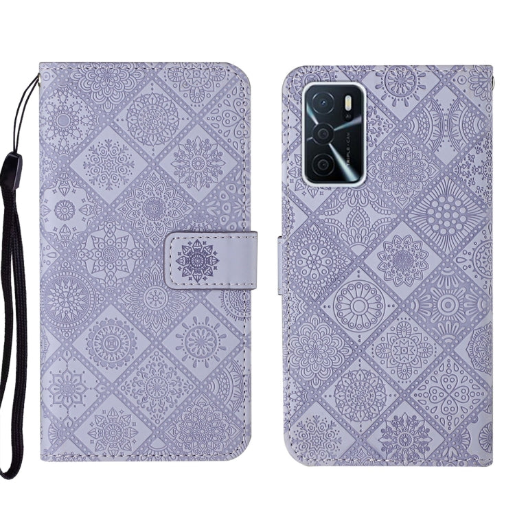 For OPPO A16 Ethnic Style Embossed Pattern Leather Phone Case