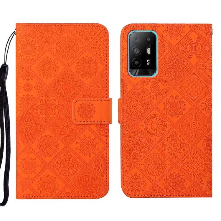For OPPO A94 5G Ethnic Style Embossed Pattern Leather Phone Case