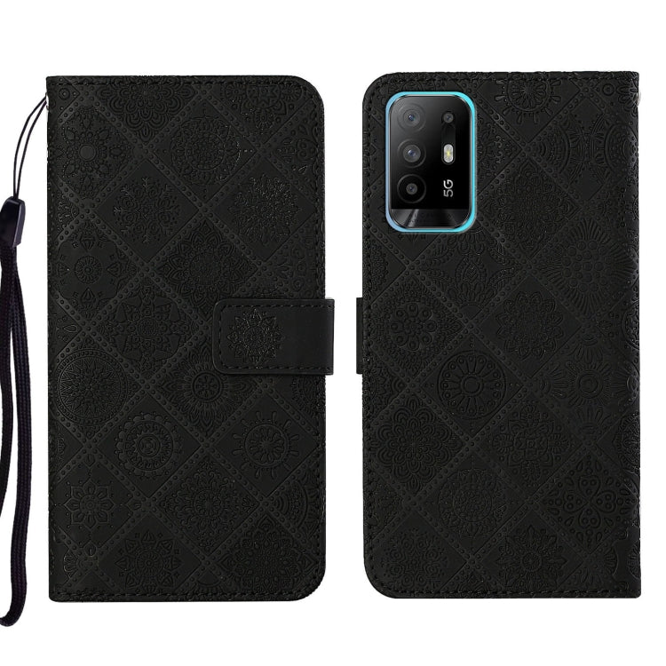 For OPPO A94 5G Ethnic Style Embossed Pattern Leather Phone Case