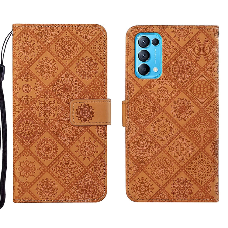 For OPPO Reno5 5G Ethnic Style Embossed Pattern Leather Phone Case