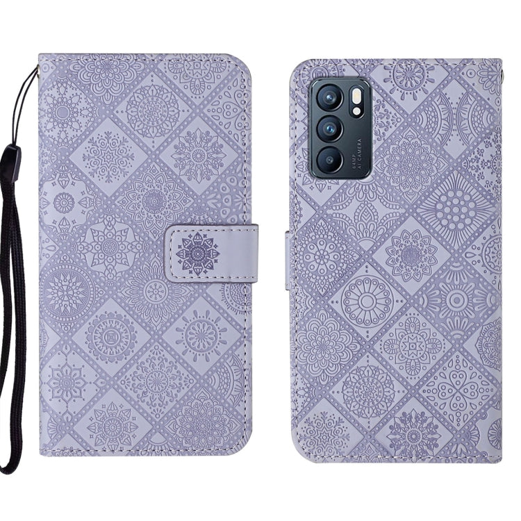 For OPPO Reno6 5G Ethnic Style Embossed Pattern Leather Phone Case