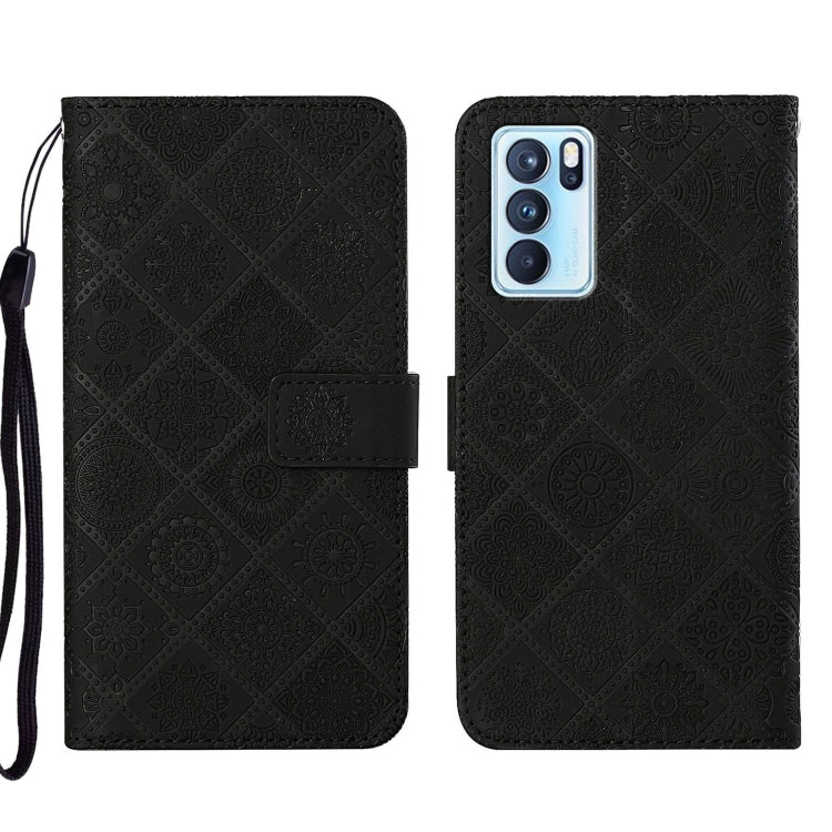 For OPPO Reno6 Pro 5G Ethnic Style Embossed Pattern Leather Phone Case