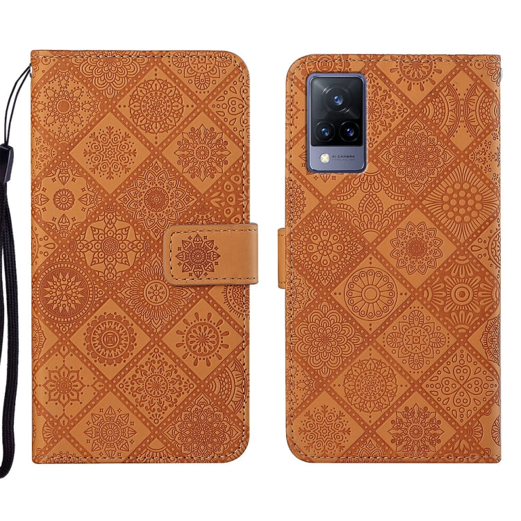 For vivo V21 Ethnic Style Embossed Pattern Leather Phone Case