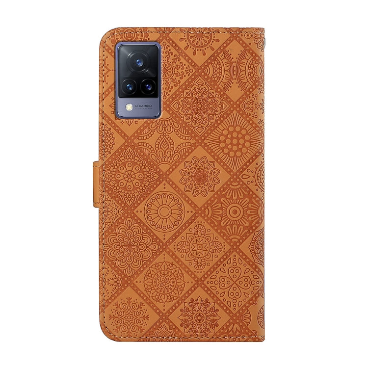 For vivo V21 Ethnic Style Embossed Pattern Leather Phone Case