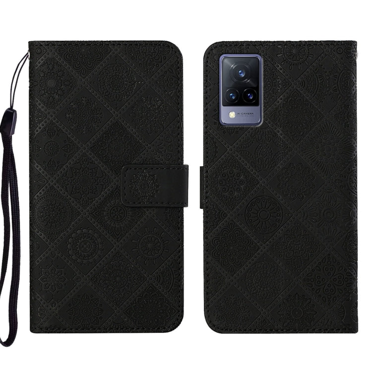 For vivo V21 Ethnic Style Embossed Pattern Leather Phone Case