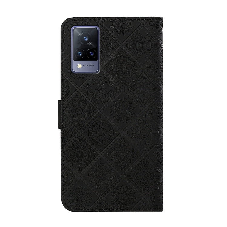 For vivo V21 Ethnic Style Embossed Pattern Leather Phone Case