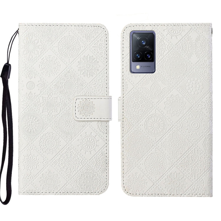 For vivo V21 Ethnic Style Embossed Pattern Leather Phone Case