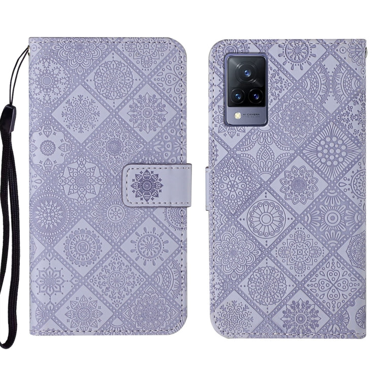 For vivo V21 Ethnic Style Embossed Pattern Leather Phone Case