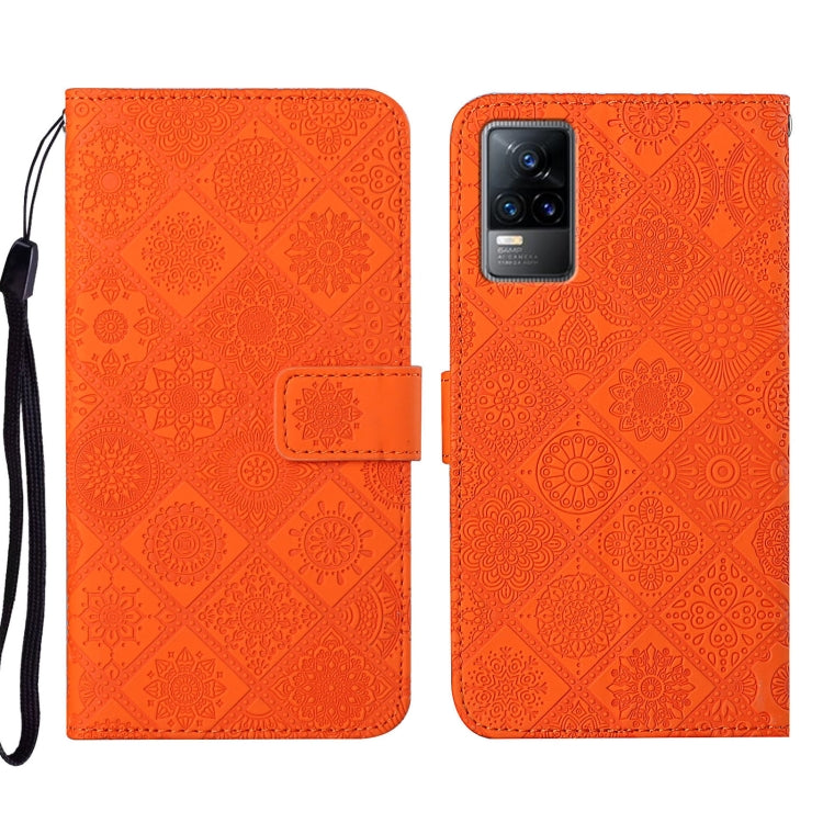 For vivo V21e 4G Ethnic Style Embossed Pattern Leather Phone Case