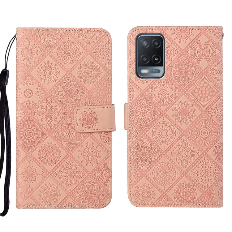 For OPPO A54 Ethnic Style Embossed Pattern Leather Phone Case