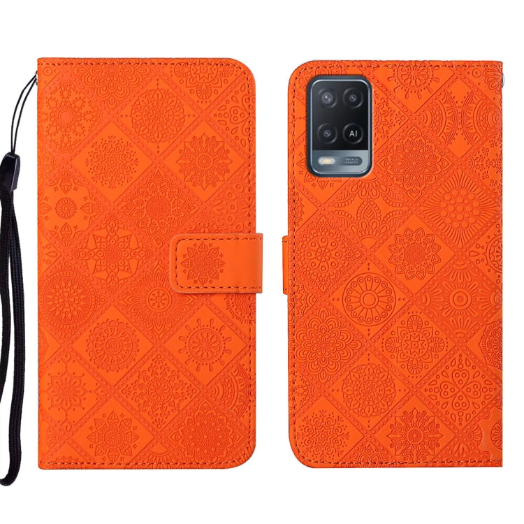 For OPPO A54 Ethnic Style Embossed Pattern Leather Phone Case