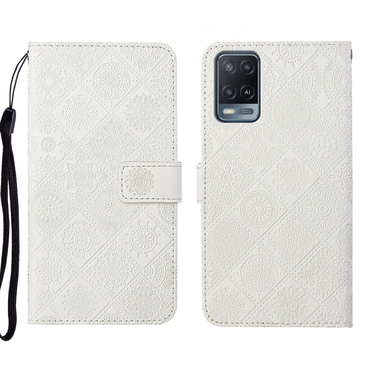 For OPPO A54 Ethnic Style Embossed Pattern Leather Phone Case