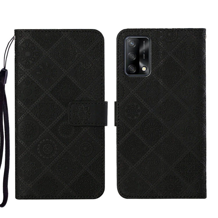 For OPPO A74 4G Ethnic Style Embossed Pattern Leather Phone Case