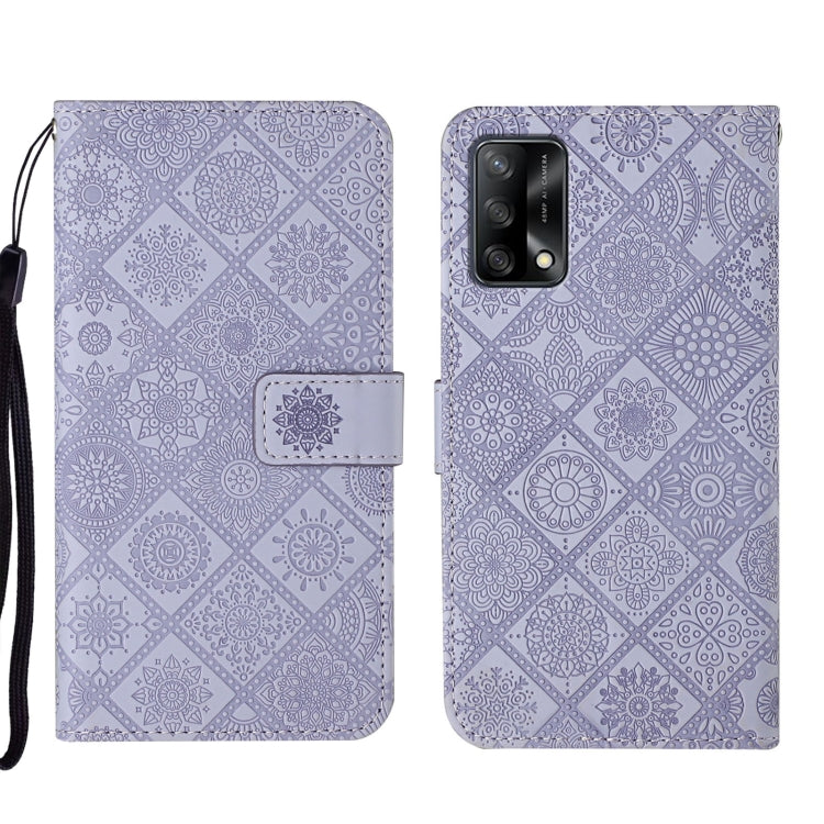 For OPPO A74 4G Ethnic Style Embossed Pattern Leather Phone Case