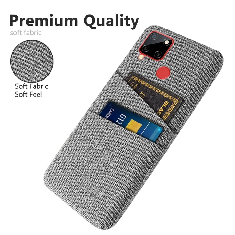 For OPPO Realme C12 Cloth Texture PC + Nylon Phone Case with Dual Card Slots