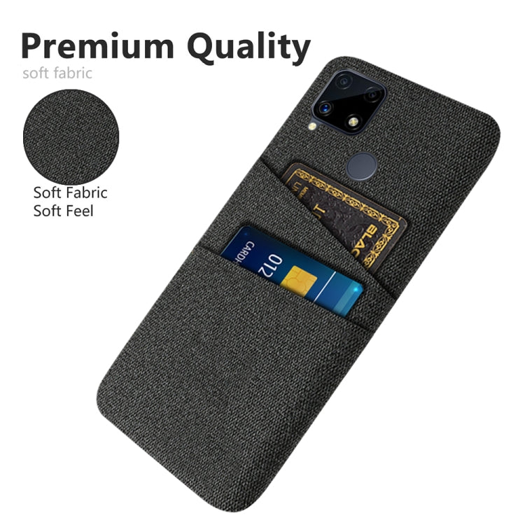 For OPPO Realme C25 Cloth Texture PC + Nylon Phone Case with Dual Card Slots