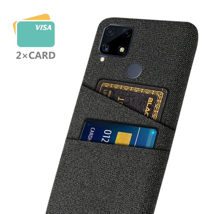 For OPPO Realme C25 Cloth Texture PC + Nylon Phone Case with Dual Card Slots