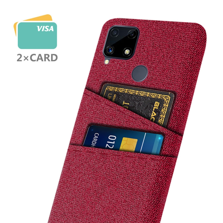 For OPPO Realme C25 Cloth Texture PC + Nylon Phone Case with Dual Card Slots