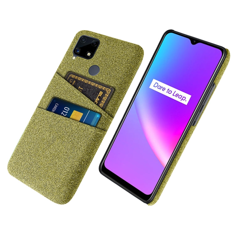 For OPPO Realme C25 Cloth Texture PC + Nylon Phone Case with Dual Card Slots