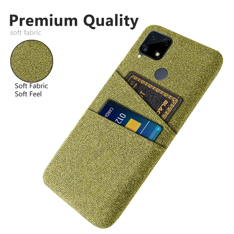 For OPPO Realme C25 Cloth Texture PC + Nylon Phone Case with Dual Card Slots