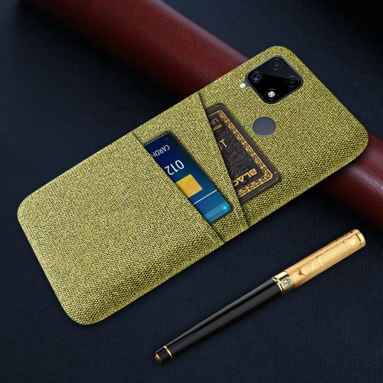 For OPPO Realme C25 Cloth Texture PC + Nylon Phone Case with Dual Card Slots