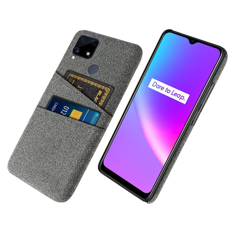 For OPPO Realme C25 Cloth Texture PC + Nylon Phone Case with Dual Card Slots