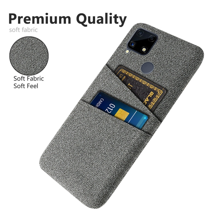 For OPPO Realme C25 Cloth Texture PC + Nylon Phone Case with Dual Card Slots