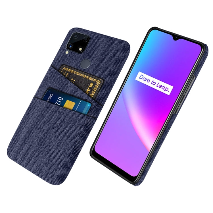 For OPPO Realme C25 Cloth Texture PC + Nylon Phone Case with Dual Card Slots
