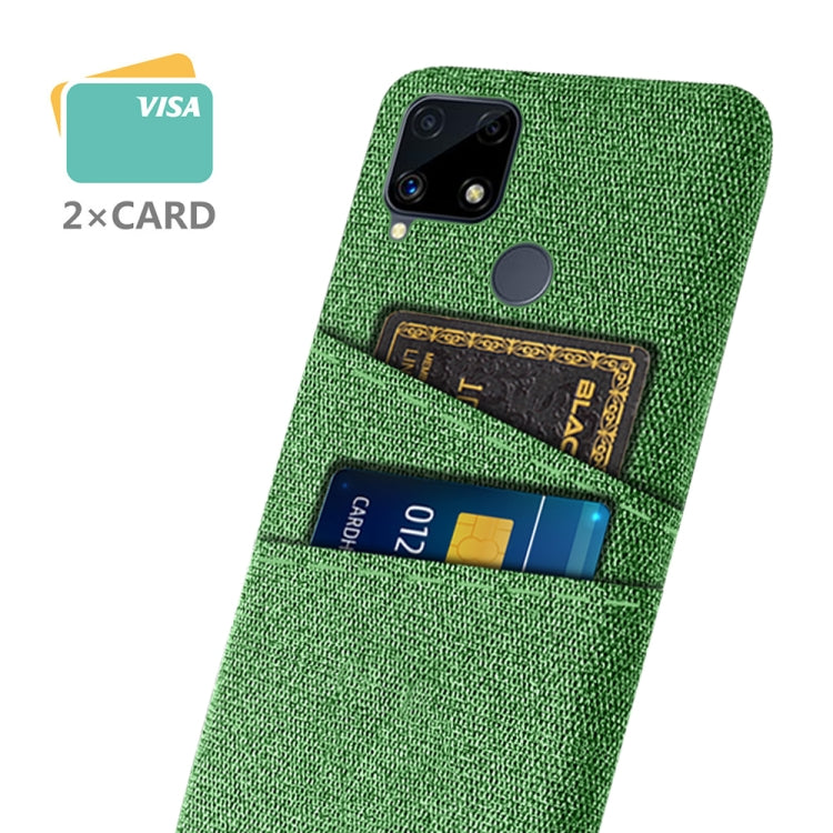 For OPPO Realme C25 Cloth Texture PC + Nylon Phone Case with Dual Card Slots