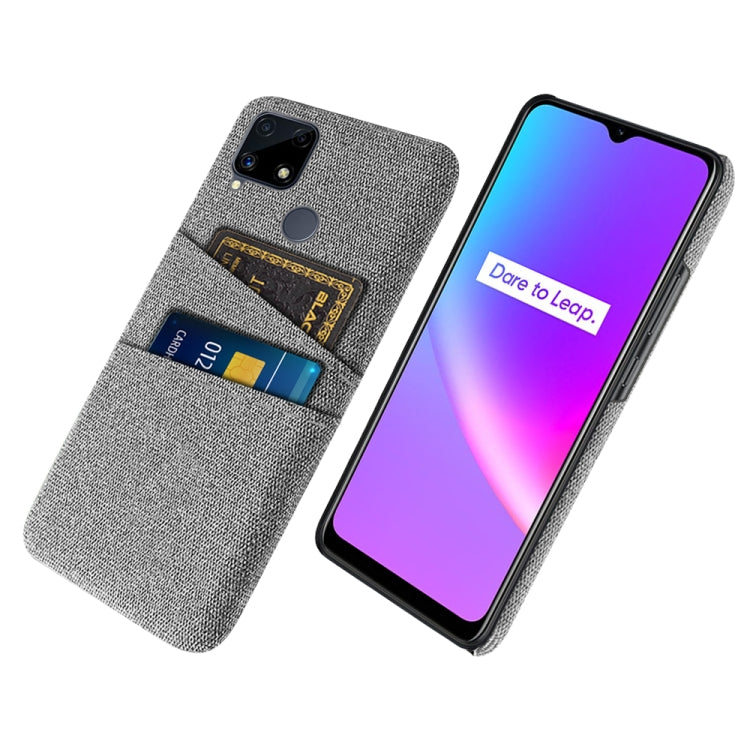 For OPPO Realme C25 Cloth Texture PC + Nylon Phone Case with Dual Card Slots