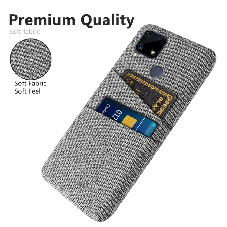 For OPPO Realme C25 Cloth Texture PC + Nylon Phone Case with Dual Card Slots