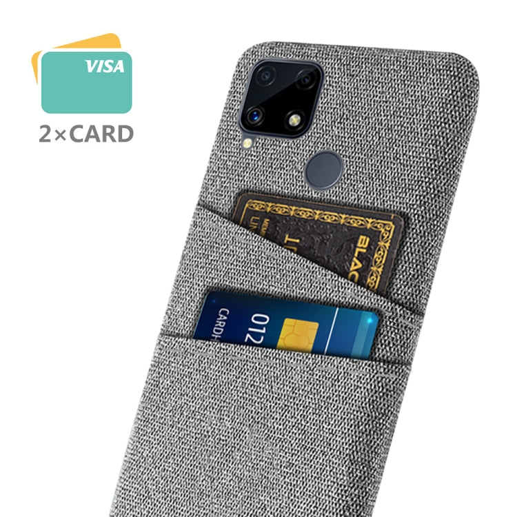 For OPPO Realme C25 Cloth Texture PC + Nylon Phone Case with Dual Card Slots