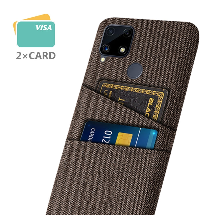 For OPPO Realme C25 Cloth Texture PC + Nylon Phone Case with Dual Card Slots