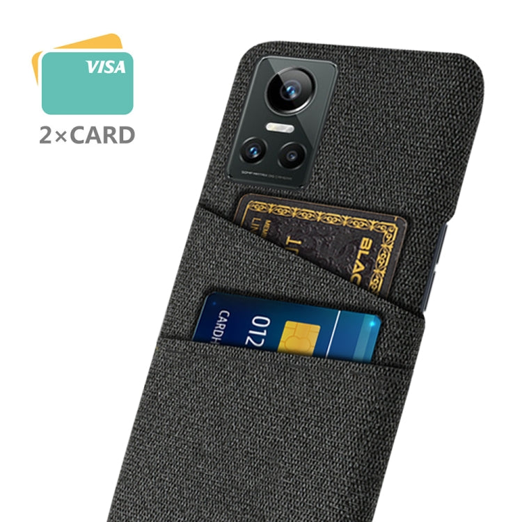 For OPPO Realme GT Neo3 Cloth Texture PC + Nylon Phone Case with Dual Card Slots