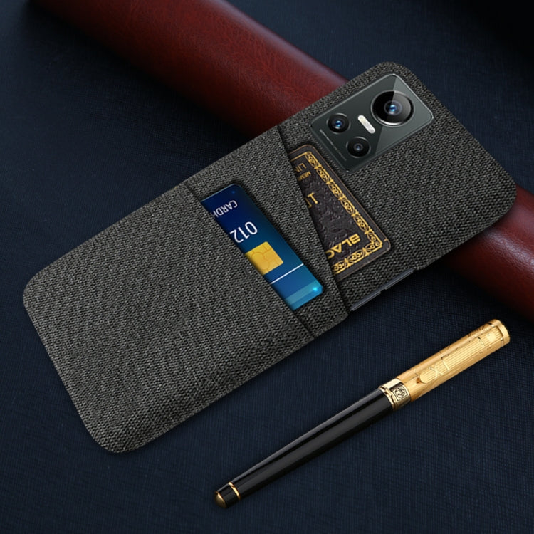 For OPPO Realme GT Neo3 Cloth Texture PC + Nylon Phone Case with Dual Card Slots
