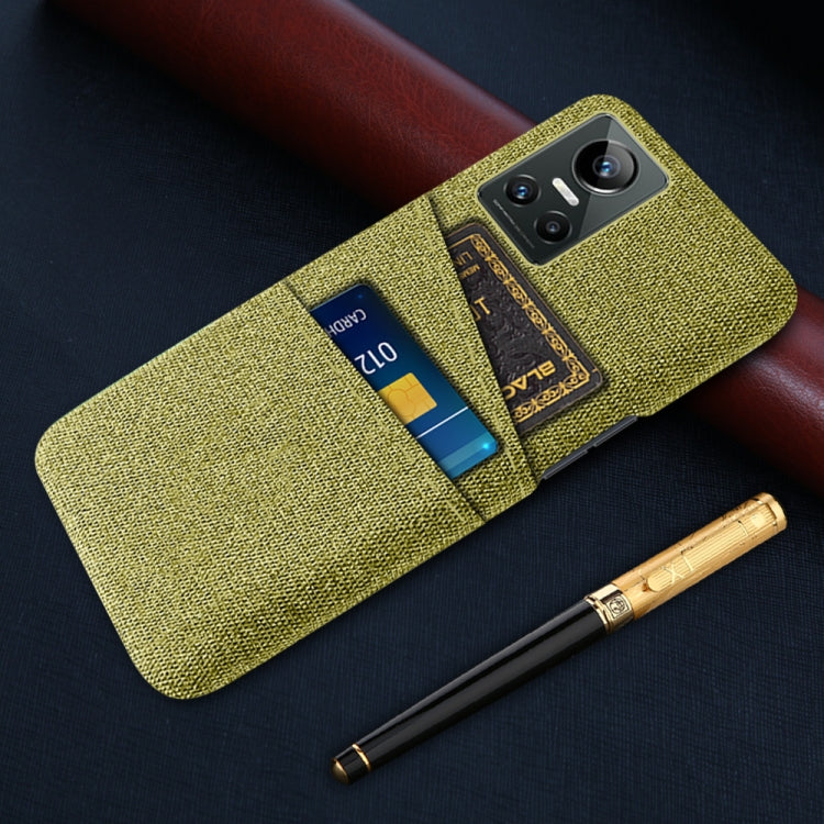 For OPPO Realme GT Neo3 Cloth Texture PC + Nylon Phone Case with Dual Card Slots