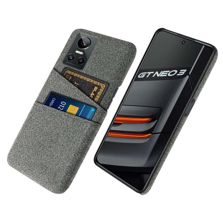 For OPPO Realme GT Neo3 Cloth Texture PC + Nylon Phone Case with Dual Card Slots