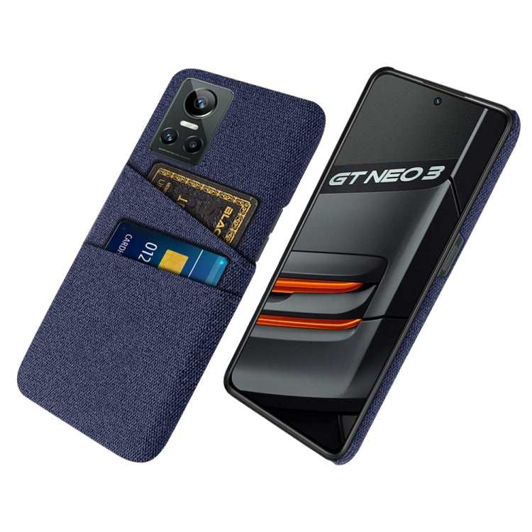 For OPPO Realme GT Neo3 Cloth Texture PC + Nylon Phone Case with Dual Card Slots