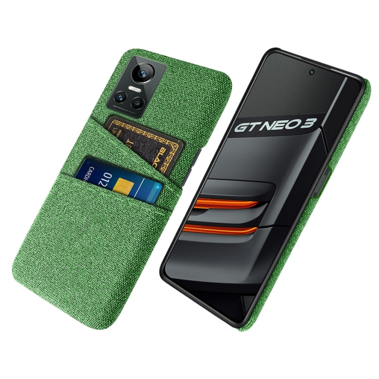 For OPPO Realme GT Neo3 Cloth Texture PC + Nylon Phone Case with Dual Card Slots