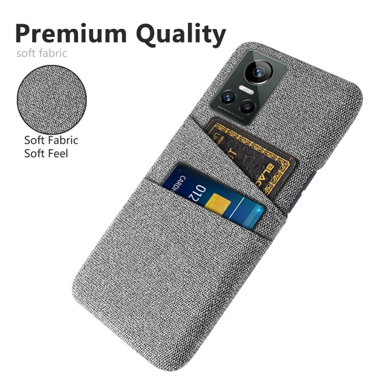 For OPPO Realme GT Neo3 Cloth Texture PC + Nylon Phone Case with Dual Card Slots