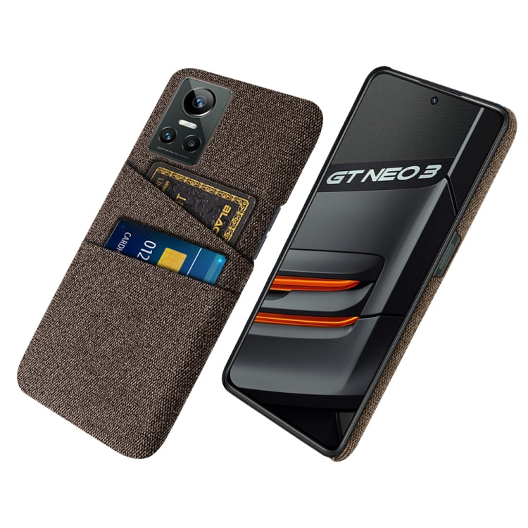 For OPPO Realme GT Neo3 Cloth Texture PC + Nylon Phone Case with Dual Card Slots