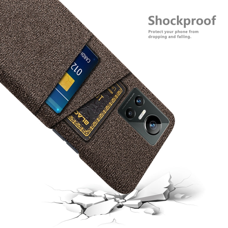 For OPPO Realme GT Neo3 Cloth Texture PC + Nylon Phone Case with Dual Card Slots