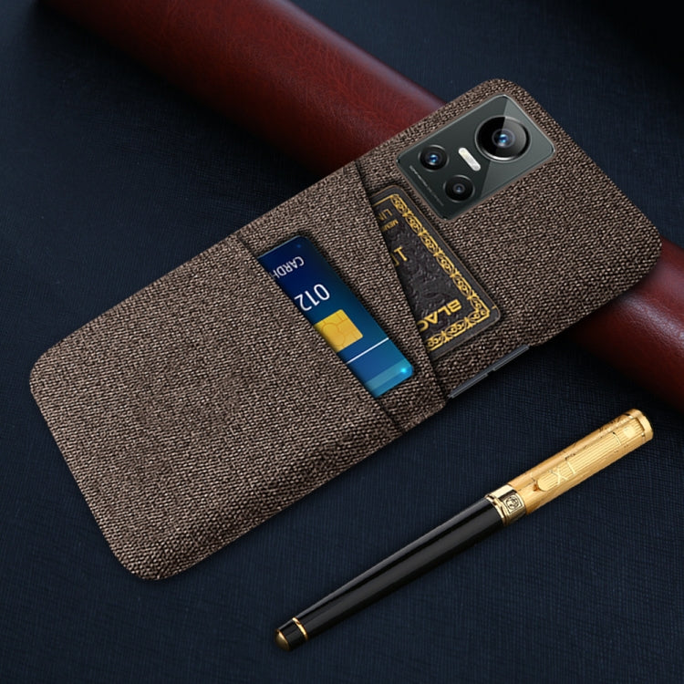For OPPO Realme GT Neo3 Cloth Texture PC + Nylon Phone Case with Dual Card Slots