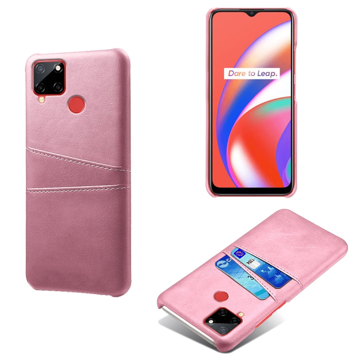 For OPPO Realme C12 Calf Texture PC + PU Leather Back Cover with Dual Card Slots