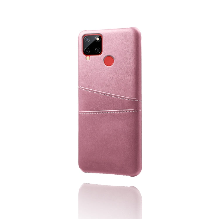 For OPPO Realme C12 Calf Texture PC + PU Leather Back Cover with Dual Card Slots
