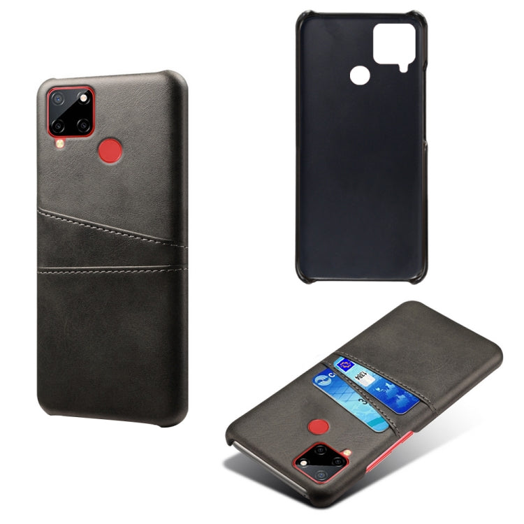 For OPPO Realme C12 Calf Texture PC + PU Leather Back Cover with Dual Card Slots