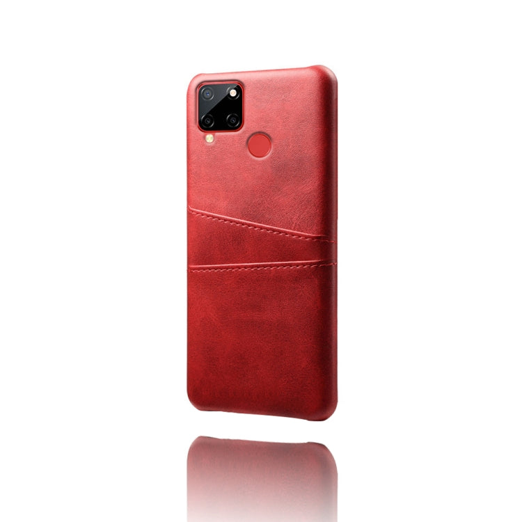 For OPPO Realme C12 Calf Texture PC + PU Leather Back Cover with Dual Card Slots