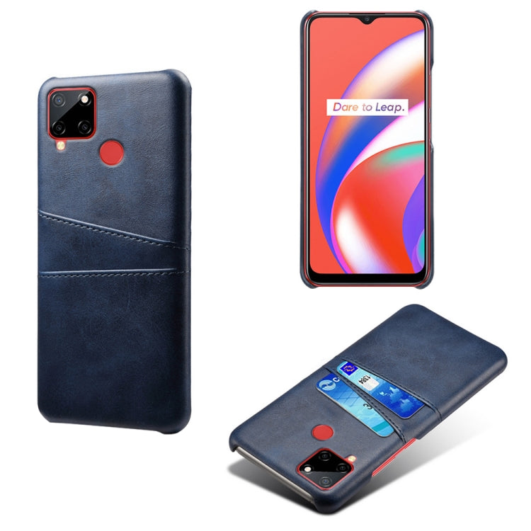 For OPPO Realme C12 Calf Texture PC + PU Leather Back Cover with Dual Card Slots